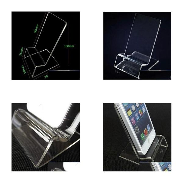 Otros artículos para el hogar Entrega rápida Acrílico Teléfono celular Soportes de exhibición móvil Soporte para teléfono inteligente de 6 pulgadas Drop Home Garden DHV0J