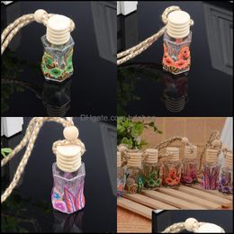 Autres articles ménagers Modèle de fleur Bouteilles transparentes Pendentif Céramique souple Bouteille en verre vide Ornement mobile Ameublement Dhqfh