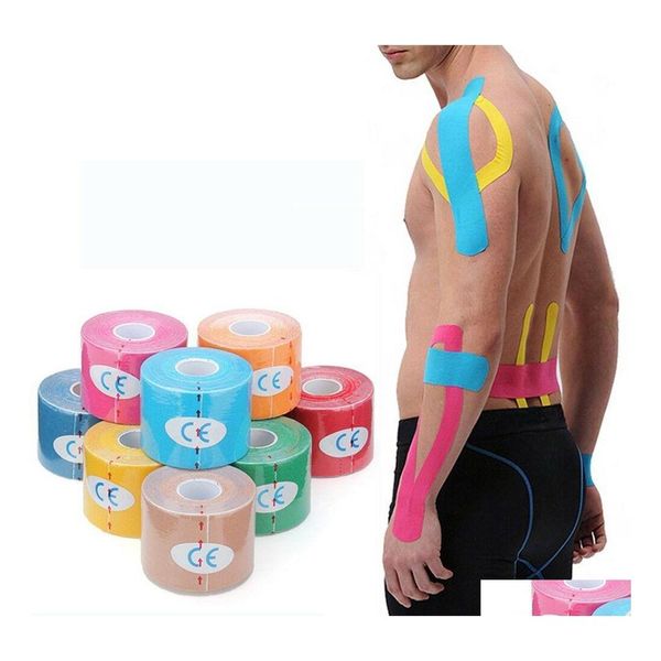 Otros artículos diversos para el hogar Kinesio Tape Vendaje muscular Kinesiología deportiva Rollo Adhesivo elástico Lesión por tensión Etiqueta Drop Delivery Ho Dhwoh