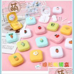 Autres coups de friandises du ménage Mini Contact Lens Case Pocket Portable Easy Carry Making Up Beauty Pupil Storage Lenses Box Mirror Container T DHAEH