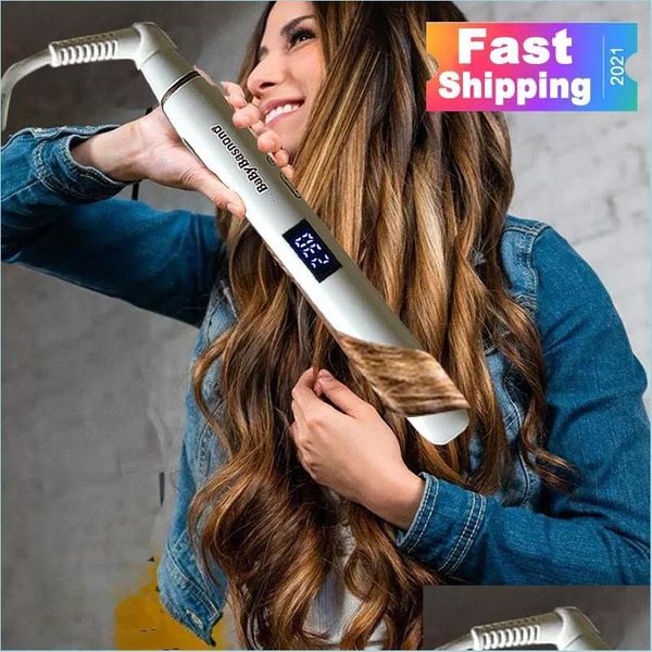 Otros artículos diversos para el hogar Nuevo Plancha de pelo profesional 3 en 1 Peine para rizar Cepillo alisador Plancha Cepillo para el cabello Rizadores Gota plana Dhozv