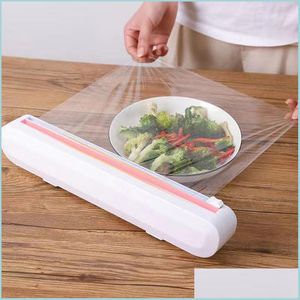 Andere huishoudelijke zonsverdragen Twoway schuifmes mtisize appli zuignap type plastic wrap cutter huishouden creatieve keukengerei dhjvn