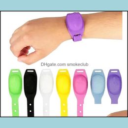 Autre Housekee Organisation Home Garden Nouveau Sile Squeezy Bracelet Sanitizer Distributeur Portable Main Distribution Portable Bracelet Party FA