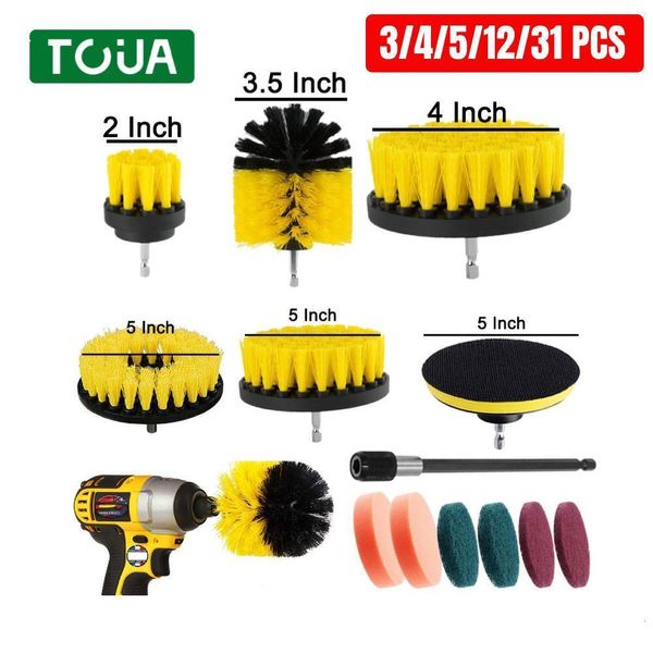 Autre Kit de brosse de perceuse électrique pour entretien ménager Nettoyant tout usage Auto Pneus Outils de nettoyage pour carrelage Salle de bain Cuisine Brosses rondes en plastique 230626