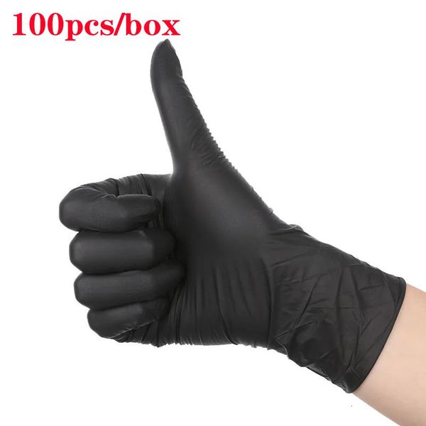 Autre organisation de ménage 100pcsbox gants en latex noir jetables sans poudre examen nitrile cuisine laboratoire nettoyage ménage XL 231211