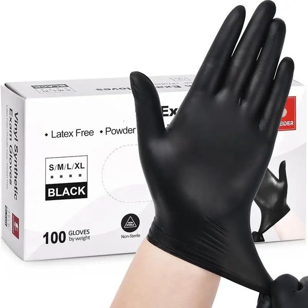 Otra organización de limpieza Guantes desechables de nitrilo negro Látex sin polvo Grado industrial No estéril Cocina con textura Limpieza de cocina 231212