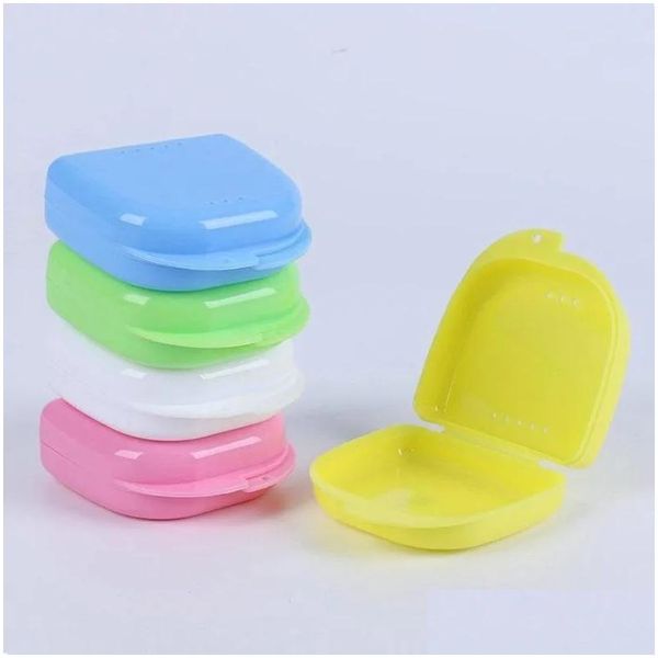 Autre organisation de ménage personnalisable boîte de prothèse en plastique de haute qualité muti couleur garde dentaire cas de retenue orthodontique petit otfmm