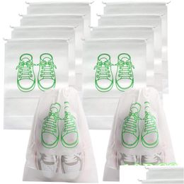 Otra organización de limpieza Housekee 10 5 unids zapatos bolsas de almacenamiento organizador de armario no tejido viaje portátil impermeable paño de bolsillo dhwo7