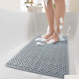 Otras alfombras de organización de limpieza Nueva alfombra de baño antideslizante con ventosa y orificio de drenaje Ducha suave lavable a máquina adecuada para niños Otrwx
