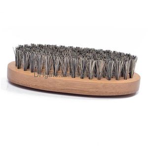 Autre organisation de ménage naturel sanglier cheveux poils barbe moustache brosse rasage peigne hommes visage mas manche en bois rond handmad Dhmnh