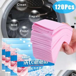 Other Housekeeping Organization New 120Pcs Laundry Tablets Strong Decontamination Cleaning Detergent Soap For Washing Hine Bathroom Dhbzp