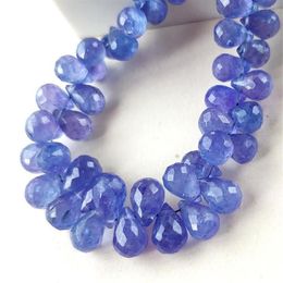 Otros 5 piezas icnway Tanzanite Tanzanite Natural Gemstone Faceted Beads de 6 mm Forma de agua para joyas Pulseras de arete del collar281g