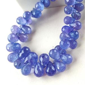 Andere ICNWay 5 -stuks Tanzanite Natural edelsteen gefacetteerd 6 mm kralen Waterdrop vorm voor sieraden maken ketting oorbel armband281g