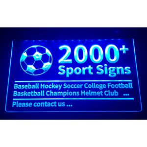 Autres éclairages intérieurs 2000 Soprt Signes LED Strip Lights Light Sign Baseball Hockey Football Basketball Casque Club 3D Drop Wholesale Dhp1A