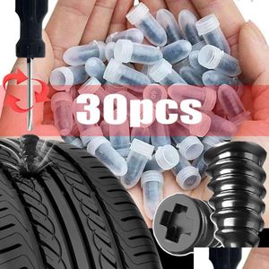 Autres accessoires intérieurs 10/30pcs voiture moto vide pneu réparation clous camion scooter vélo pneu crevaison outils caoutchouc métal goutte Dhxew