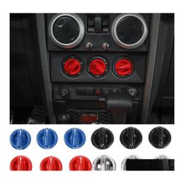 Andere interieuraccessoires ABS ABS AUTO -AIRCONTIONAL SWTICH -knopdecoratie ER voor Jeep Wrangler JK 20072010 Accessoires6801824 Drop D OTJJL