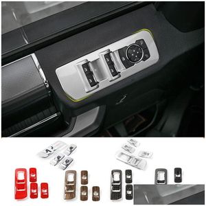 Autres accessoires d'intérieur Abs Car Windows Lift Switch Panel Décoration Cadre ER pour Ford F150 Ajouter des accessoires d'intérieur Drop Delivery Dhbf9