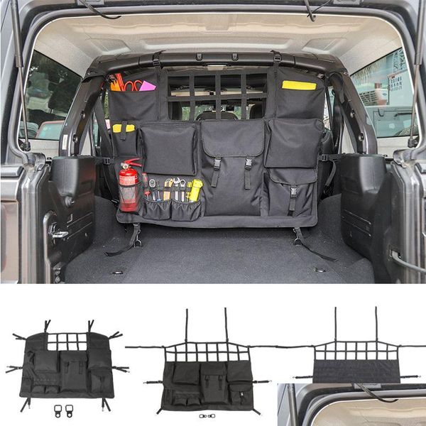 Autres accessoires intérieurs Sac de rangement de coffre arrière de voiture noire pliable pour Jeep Wrangler JK JL BJ40Plus Drop Livraison Automobiles Motorc Dhv35