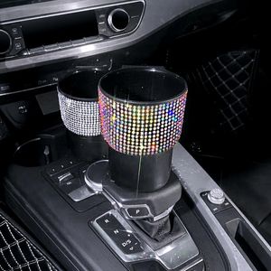 Autres accessoires intérieurs Bling Auto Garbage Can Cup Holder Trash avec le couvercle Mini Bin pour l'automobile