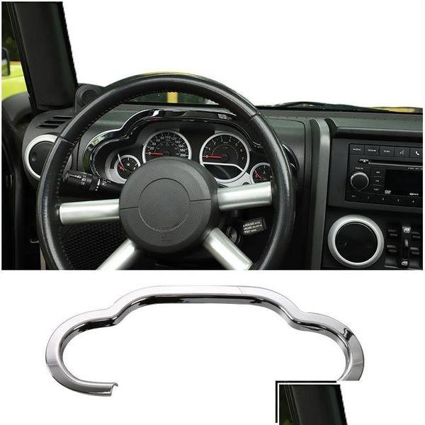 Autres accessoires intérieurs Car ABS Central Control Dash Board Decoration ER Chrome pour Jeep Wrangler JK 2007-2010 Drop livraison MOBI A DHDBD
