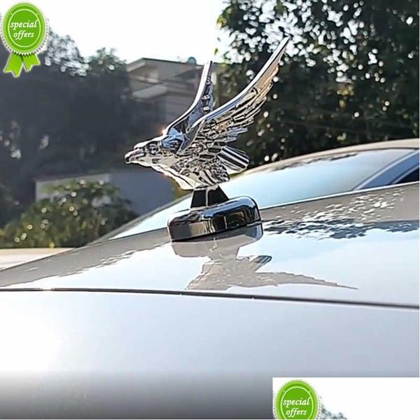 Otros accesorios interiores Capó del coche Capucha delantera Eagle Ornamento Insignia Er Chrome 3D Emblema Modificación Decoración exterior Gota Deli DHQCA