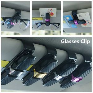 Autres accessoires intérieurs Clips de lunettes de voiture Porte-stylo en fibre de carbone Rotation à 180 degrés Pare-soleil double face Voitures multi-véhicules