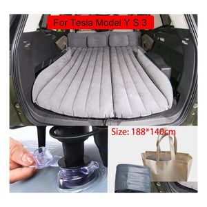 Andere interieuraccessoires auto opblaasbaar bed voor Tesla Model 3/j/s 2021Car SUV Travel Outdoor Air Cushion Vouw draagbare stroomdichte dhgah