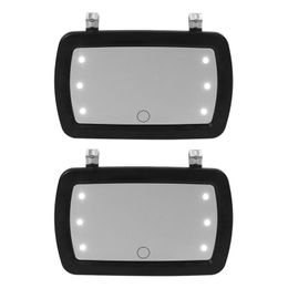Autres accessoires intérieurs Visor de voiture Miroir Miroir de maquillage Sun-Shading Vanity Automobile Maquillage avec six lumières LED