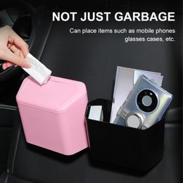 Otros accesorios interiores cubo de basura de coche soporte de caja impermeable de plástico con tapa organizador de asiento trasero a prueba de olores al por mayor