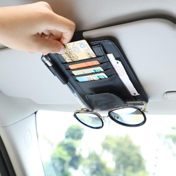 Autres accessoires intérieurs Véhicule de voiture Pare-soleil Lunettes Porte-clip de rangement Sac à stylo pour Koleos Megane Scenic Fluence Laguna Velsati