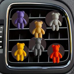 Otros accesorios de interiores Colorf Little Bear Cartoon Car Clip Clips Acondicionador de acondicionadores por ambiente para la oficina Drop de Otfjc