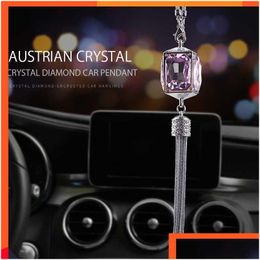 Autres accessoires d'intérieur Pendentif de voiture en cristal Mobile Rétroviseur Rose Ornements suspendus Diamant pour femme Drop Livraison Automobil Dhwyi