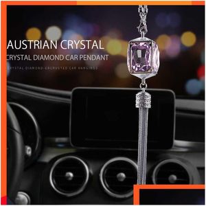 Autres accessoires d'intérieur Pendentif de voiture en cristal Mobile Rétroviseur Rose Ornements suspendus Diamant pour femme Drop Livraison Automobil Dhwyi