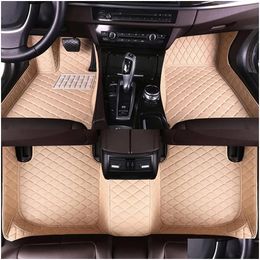 Andere interieuraccessoires Aangepast maken Auto -vloermatten voor 95% Sedan Suv Pick -up Truck Fl Erage Men Women Cute Leather Protection P Dhiaz