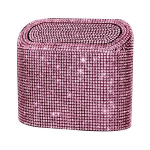 Autres accessoires d'intérieur Boîte de rangement facile à installer Panier suspendu Mode en plastique avec strass Poubelle de voiture propre rectangulaire