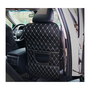 Otros accesorios interiores Ers Pu Leather Car Antikick Mats Seat Back Protector Er Organizer con almacenamiento Drop Delivery Mobiles Motor Dhfdg