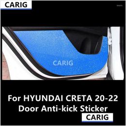 Autres accessoires intérieurs pour Creta 20-22 Autocollant anti-coup de pied modifié en fibre de carbone Modification du film de voiture Livraison directe Au Otgm7