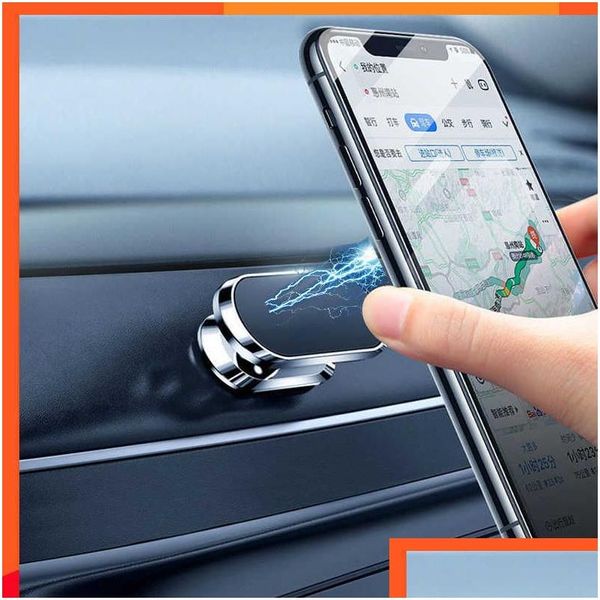 Autres accessoires d'intérieur Support de téléphone de voiture magnétique Support de forme de mini-bande rotatif pour métal mobile aimant puissant GPS Mount Cellpho Ot6Du