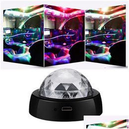 Overige interieuraccessoires Mini Dj Disco Crystal Ball Rgb Light USB Portable Led Sfeerverlichting Podiumlamp Drop Delivery Automobile Dh4Xi