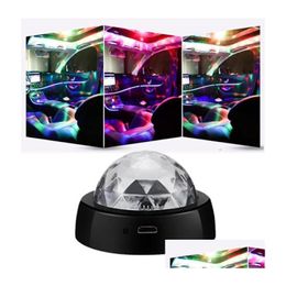 Overige interieuraccessoires Mini Dj Disco Crystal Ball Rgb Light USB Portable Led Sfeerverlichting Podiumlamp Flitslamp6663539 Drop D Ot47Z