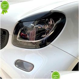 Otros accesorios interiores Nuevo 2 piezas Faro de coche Cejas Faro Párpado Er Trim para Benz Smart 453 Fortwo Forfour - Estilo Accesso Dhxhi