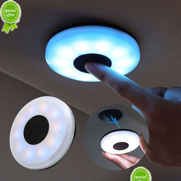 Otros accesorios interiores Nuevo 3 Color Coche LED Interruptor táctil inalámbrico Lámpara de luz Lectura nocturna portátil Techo Montaje magnético Bb Drop del DHCFX