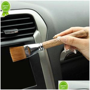 Autres accessoires intérieurs NOUVELLE voiture Intérieur Détails Nettoyage Brosse en bois Poignée en bois Délivrage de sortie de la poussière Trop d'outil portable DHYP8