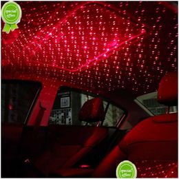 Autres accessoires intérieurs Nouveau toit de voiture étoile LED LED Starry Laser atmosphère ambiante Projecteur USB Décoration Night Home Decor Galax Dhvgf