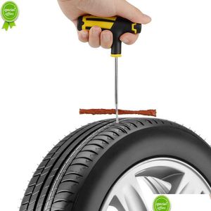 Andere interieuraccessoires Nieuwe autobandreparatietool Motorcycle Tubeless Tire Wheels Kit Studding Set Puncture Plug Garage Tools Rubber Dhczt