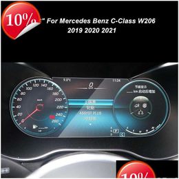 Autres accessoires d'intérieur Nouveau pour Benz Classe C W206 -2021 12.3 Tableau de bord Sn Film de protection en verre trempé Accessoires intérieurs Drop Dhrsf