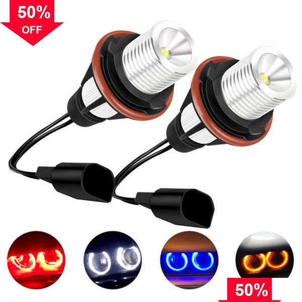 Otros accesorios interiores Nuevo para E87 E39 M5 E60 E61 E63 E64 M6 E65 E66 E83 X3 E53 X5 2000-2008 Blanco brillante 20W LED Angel Eyes Marke Dheec