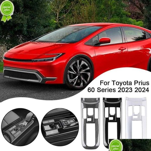 Otros accesorios interiores Nuevo para Prius 60 Serie 2023 2024 Abs Negro Fila trasera Asiento Centro Portavasos de agua Marco de decoración Er Inter Dhtb7