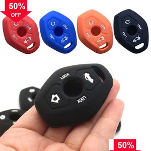 Autres accessoires intérieurs Nouveau Sil Car Remote Key Case Holder ER Protecteur pour X3 X5 Z3 Z4 3 5 7 Série E38 E39 E46 E83 1998-2005 Acce Dhijr