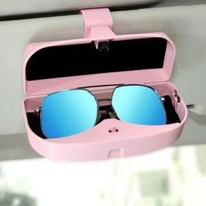 Autres accessoires d'intérieur Pratique Voiture Pare-Soleil Lunettes Clip Grande Capacité Billet Carte Cas En Plastique Multifonctionnel Lunettes De Soleil Holde